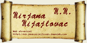 Mirjana Mijajlovac vizit kartica